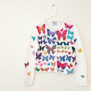 Michael Simon STUNNING Butterfly Sweater Size Sm